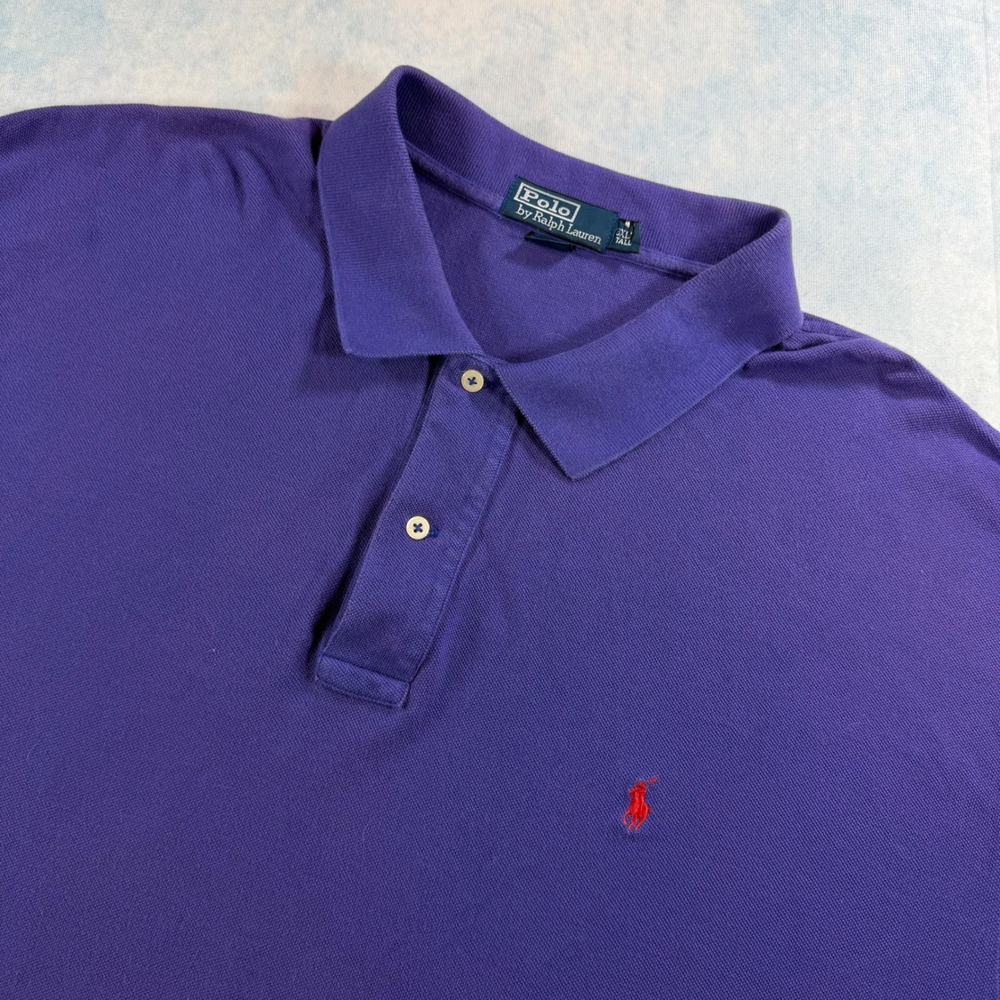 Polo Ralph Lauren Polo Shirt Mens 3XL Tall Purple Excellent Short Sleeve Pique